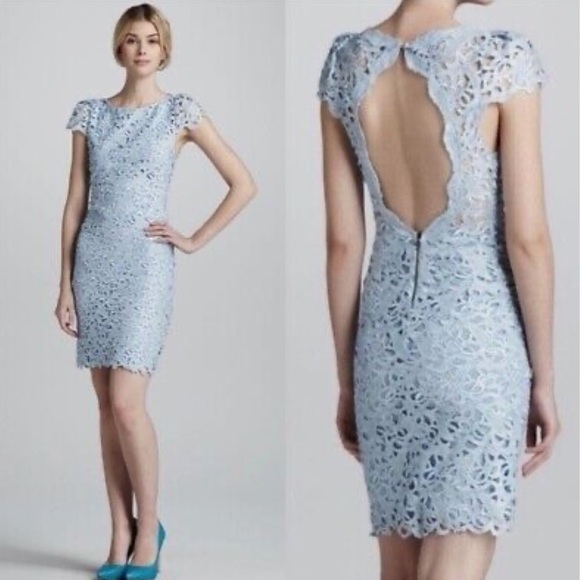ALICE + Olive blue open back cut out lace dress size XS - Picture 2 of 16